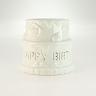 Керамічна Аромалампа "Торт HAPPY BIRTHDAY" - Біла