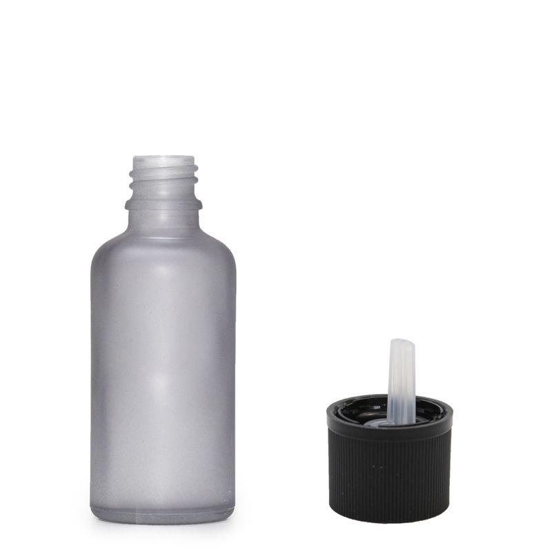 Матово-сірий Скляний Флакон 10 мл - Кришка-крапельниця - Захист від Дітей