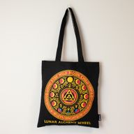 Культова Базова Сумка-тоут Чорна (40x36 см), 6 oz - Luna Alchemy Wheel