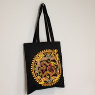 Культова Базова Сумка-тоут Чорна (40x36 см), 6 oz - Дракон та Інь-Янь