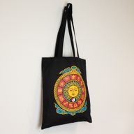 Культова Базова Сумка-тоут Чорна (40x36 см), 6 oz - Сонце та Зодіак