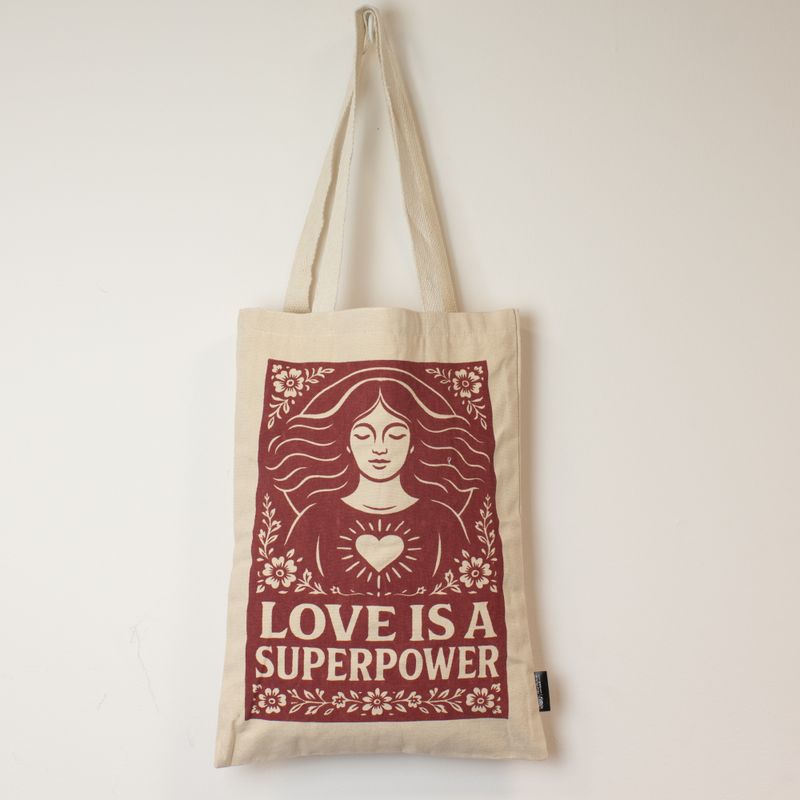 Культова Сумка-тоут Натурального Кольору (41х31 см), 10 oz - Love is a Super Power