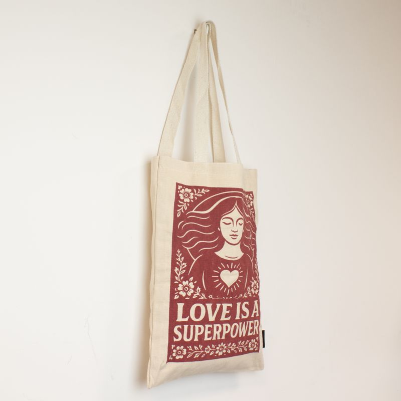 Культова Сумка-тоут Натурального Кольору (41х31 см), 10 oz - Love is a Super Power