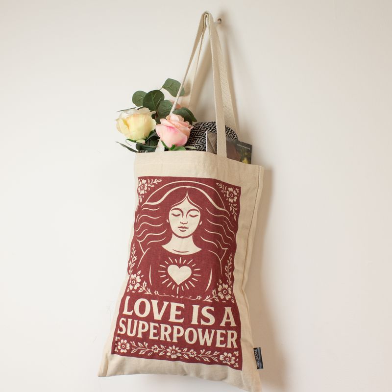 Культова Сумка-тоут Натурального Кольору (41х31 см), 10 oz - Love is a Super Power