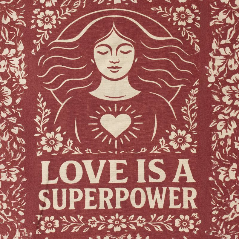 Культова Сумка-тоут Натурального Кольору (41х31 см), 10 oz - Love is a Super Power