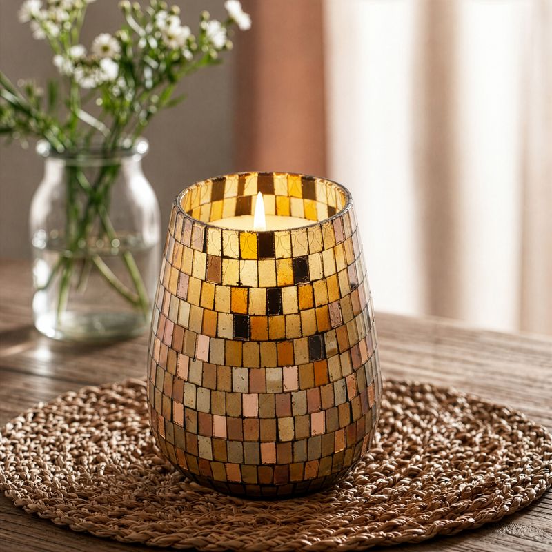 Висока Свічка у Cкляному Глечику - Amber Mosaic