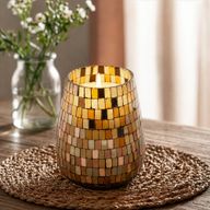 Висока Свічка у Cкляному Глечику - Amber Mosaic