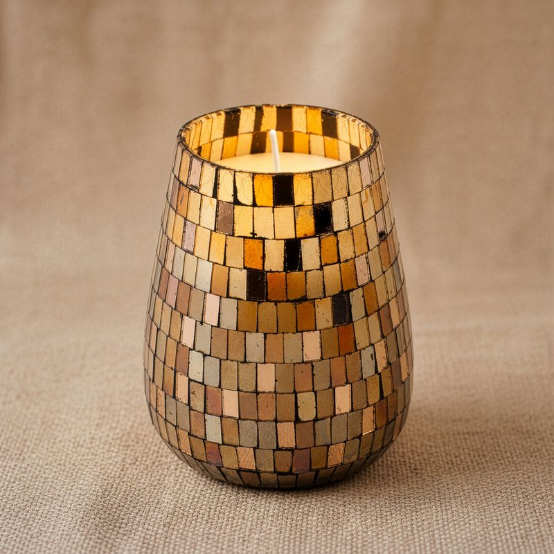 Висока Свічка у Cкляному Глечику - Amber Mosaic