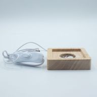 Дерев'яна LED-підставка з USB Квадратна 8 см - Багатокольорове Світло