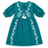 Nomad Sari - Сукня з Вишивкою та Китицями M/L - Бірюзовий та Білий