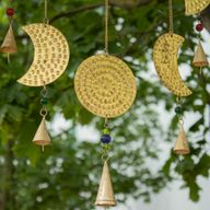 Indian Chimes - Brass Moon Phases Chimes - 43 × 40 cm