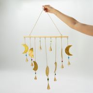 Indian Chimes - Brass Moon Phases Chimes - 43 × 40 cm
