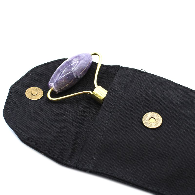 Gemstone Facial Roller – Amethyst with Pouch
