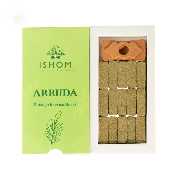 Ishom - Натуральні Арома-цеглинки для Обкурювання з Підставкою - Рута