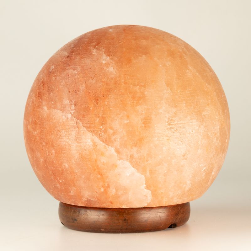 Salt Lamp Ball – Large Wooden Base 3–4 kg