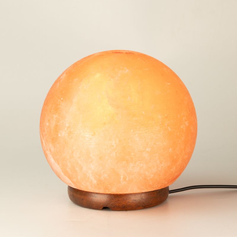 Salt Lamp Ball – Large Wooden Base 3–4 kg