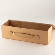 Складана подарункова коробка — у формі винної коробки (33,5×10×10,5 см) — коричневий крафт