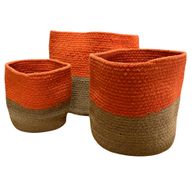 Set of 3 Cotton Rope Storage Baskets - White