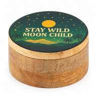 Кругла емальована скринька - Stay Wild Moon Child