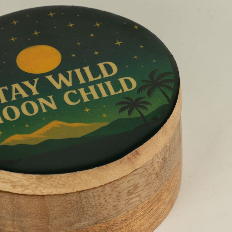Кругла емальована скринька - Stay Wild Moon Child