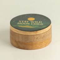 Кругла емальована скринька - Stay Wild Moon Child