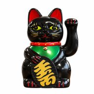Кіт для залучення грошей (Money Cat) - Чорний - 15 см