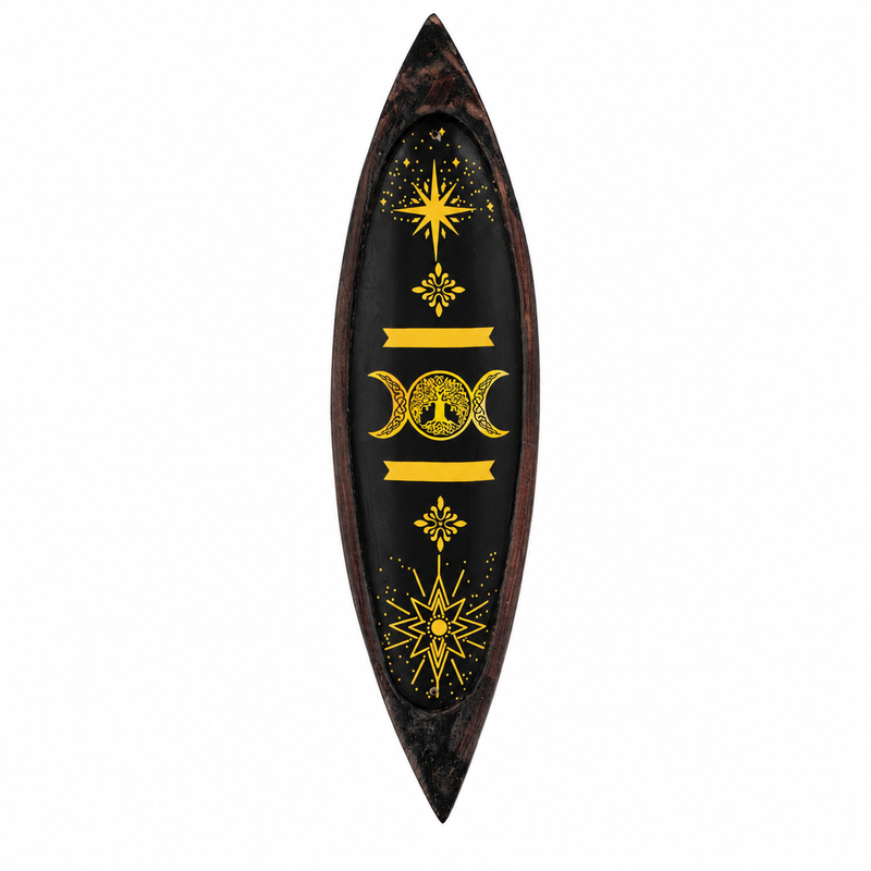 Чаша для пахощів з емаллю - Дерево манго - Потрійний Місяць
