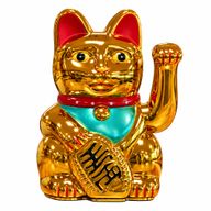 Кіт на Удачу (Money Cat) - Золотий - 15 см