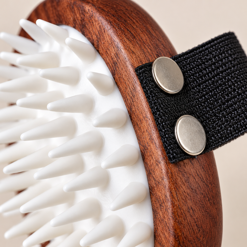 PAW Grooming Tools - Скраб і м'який гумовий масажер - Горіх