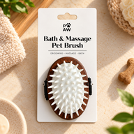 PAW Grooming Tools - Скраб і м'який гумовий масажер - Горіх