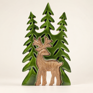 Lost in the Forrest - Дерев'яна 3D-декорація «Олень у лісі» - 25x15 см