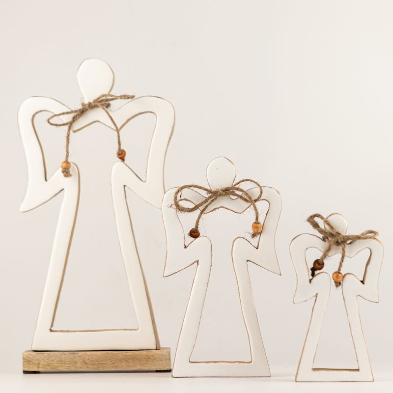 Великий янгол «Німб» із дерева манго – біла емаль